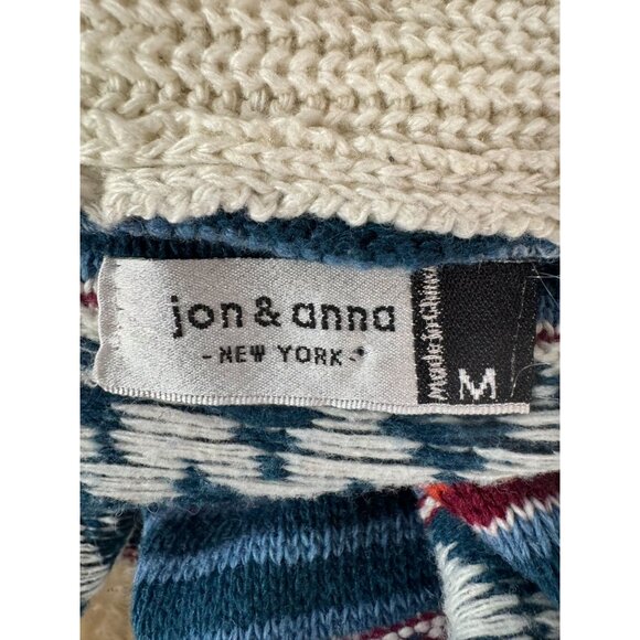 Jon & Anna M Knit Sweater Cardigan Multicolor Acrylic Blend Shawl Collar - Picture 2 of 16